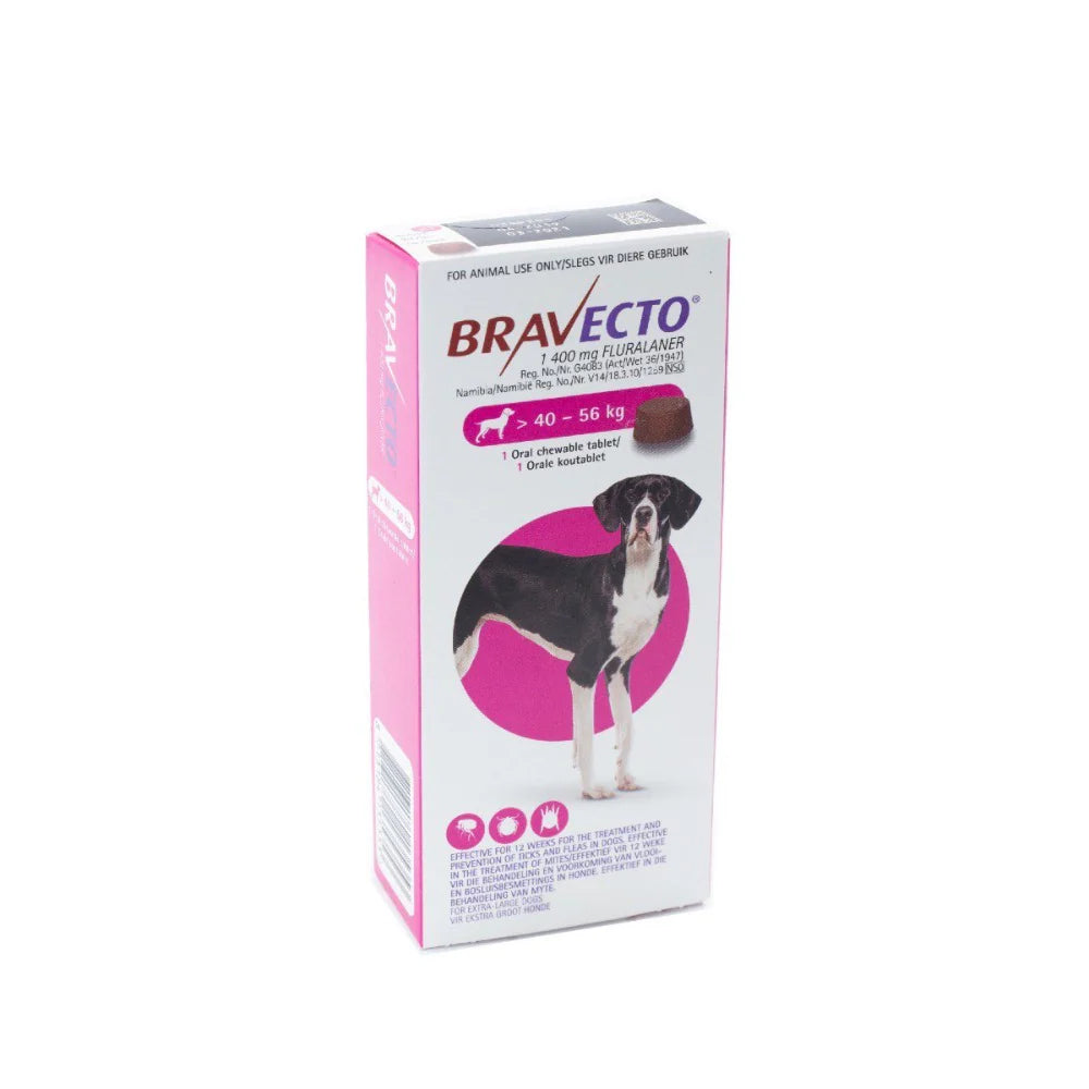 1,400mg Tick & Flea Pink Bravecto Chew - Extra-Large Dog (40-56kg)