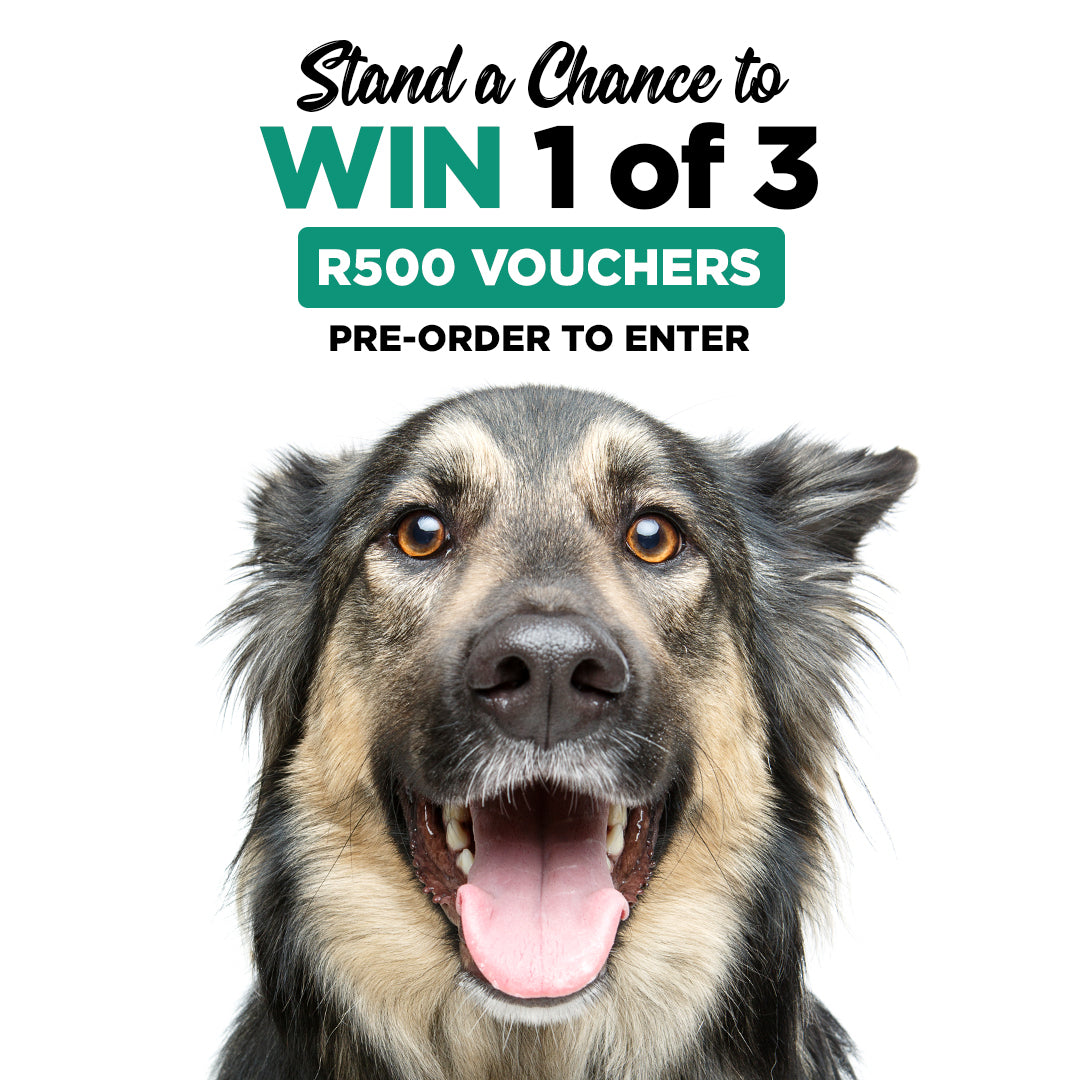 Pre-Order banner win 1 of 3 R500 vouchers - save pet image - South Africa’s No.1 ePet Store for premium pet products, online pet shopping, best pet store near me, dog beds, dog bed, plush dog bed, washable dog bed, fluffy dog bed, calming dog bed, takealot dog bed, iremia dog, dog food, pet food, cat food, dog collar, dog leash, dog harness, dog harnesses, dog collars, dog leashes, dog bowls, pet bowls, slow feeders, slow feeding dog bowls, slow feeder dog bowls, Complete Pet Nutrition