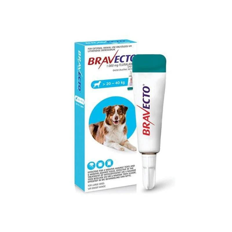 1,000mg Tick & Flea Blue Bravecto Spot-On - Large Dog (20-40kg)