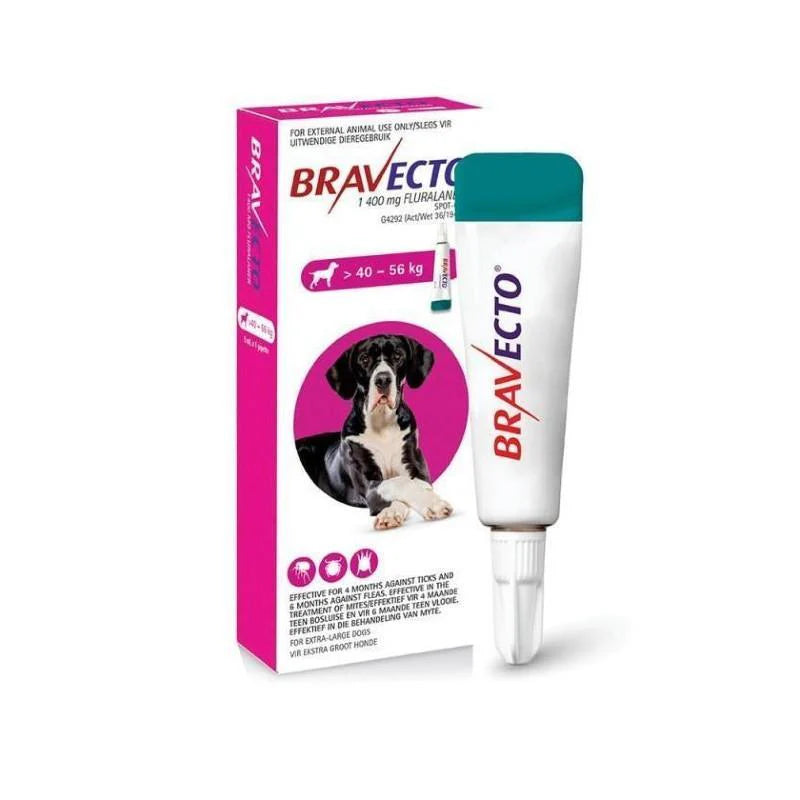 1,400mg Tick & Flea Pink Bravecto Spot-On - Extra-Large Dog (40-56kg)