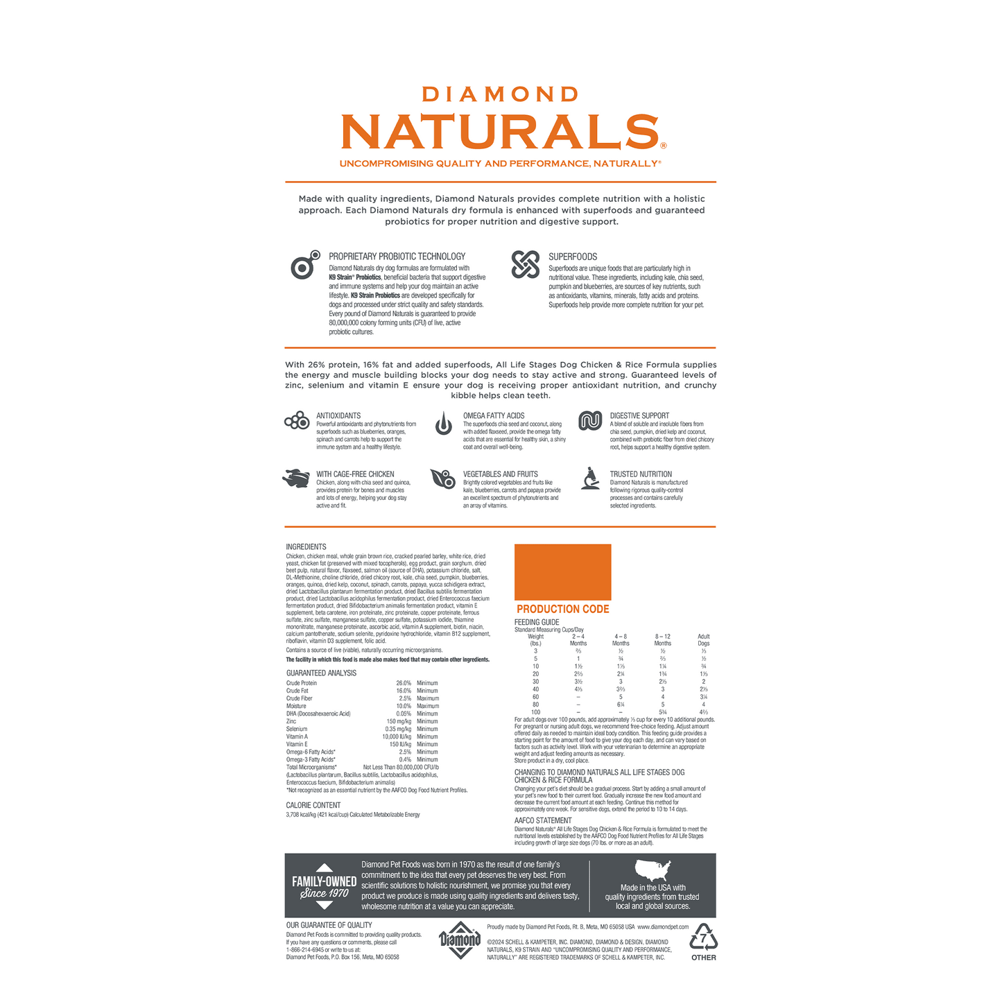 Diamond Naturals All Life Stages Dog Food - Chicken & Rice