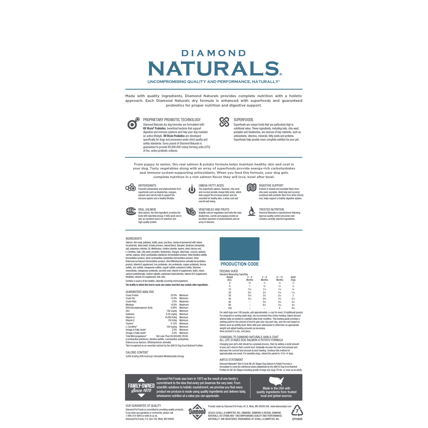 Diamond Naturals Skin And Coat All Life Stages Dog Food - Salmon & Potato