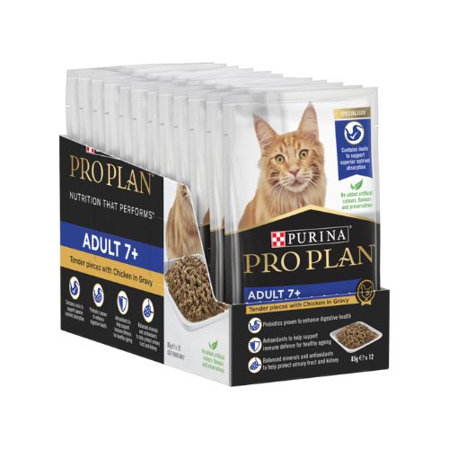 Purina PRO PLAN® Senior 7+ Wet Cat Food Sachets with Chicken In Gravy