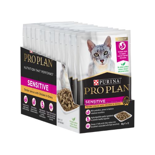 Purina PRO PLAN® Adult Sensitive Wet Cat Food Sachets - Chicken In Gravy