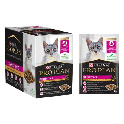 Purina PRO PLAN® Adult Sensitive Wet Cat Food Sachets - Chicken In Gravy