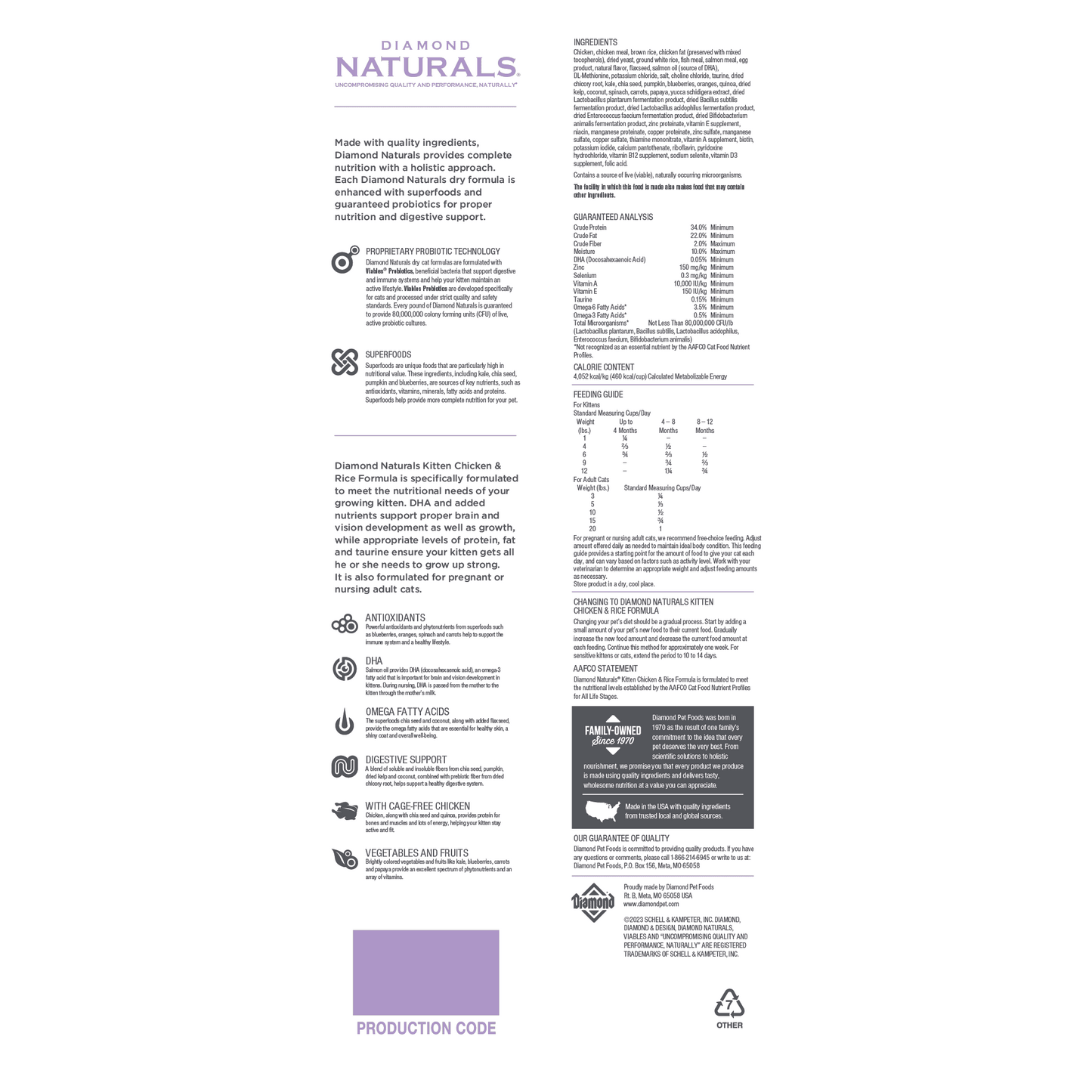 Diamond Naturals Kitten Food - Chicken & Rice