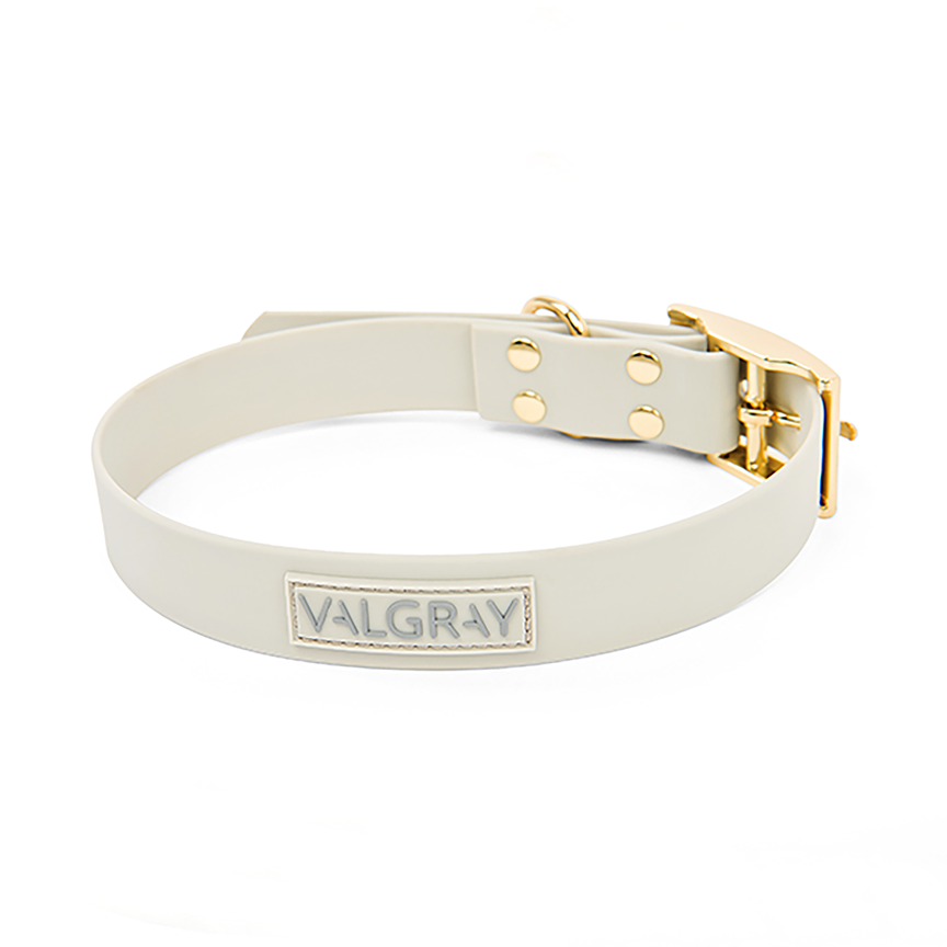 Back Image - Large Luxury Grey & Gold Valgray Dog Collar From Pets Planet | SA's No.1 ePet Store for Premium Pet products, dog collars, dog leashes & pet beds
