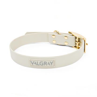 Back Image - Large Luxury Grey & Gold Valgray Dog Collar From Pets Planet | SA's No.1 ePet Store for Premium Pet products, dog collars, dog leashes & pet beds