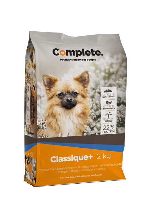 Classique+ 2kg Complete Pet Food For Small to Medium breed adult dogs from Pets Planet - South Africa’s Best Online Pet Store for premium pet products, best pet store near me, Dog food, pet food, dog wet food, dog bed, dog beds, washable dog bed, takealot dog bed, Complete Pet Nutrition, Complete pet nutrition dog food, hills dog food, optimizor dog food, royal canin dog food, jock dog food, bobtail dog food, canine cuisine, acana dog food, best dog food, dog food near me, best dog food brands