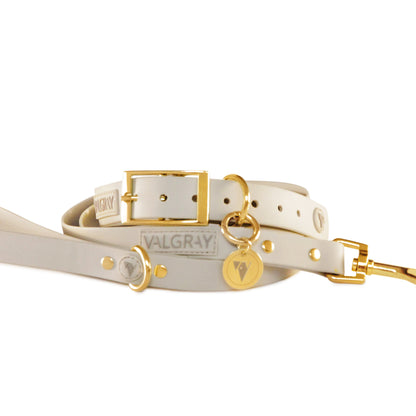 Wrapped Product Image - Large Luxury Grey & Gold Valgray Dog Collar & Dog Leash Set From Pets Planet | SA's No.1 ePet Store for Premium Pet products, dog collars, dog leashes & pet beds