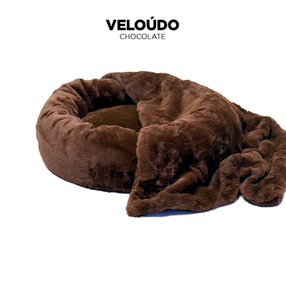 Chocolate Short-Fur Velvet-Veloúdo Small 50cm IREMIA™ Dog Bed 4.0 with matching blanket variation product image From Pets Planet - South Africa’s No.1 ePet Store for premium pet products, online pet shopping, best pet store near me, for dog beds, dog bed, plush dog bed, washable dog bed, fluffy dog bed, calming dog bed, relaxing dog bed, takealot dog bed, dog bed takealot, anxiety dog bed, donut dog bed, iremia dog bed, pet bed from a pet store Olivedale, pet store Bryanston, Pet Store Johannesburg