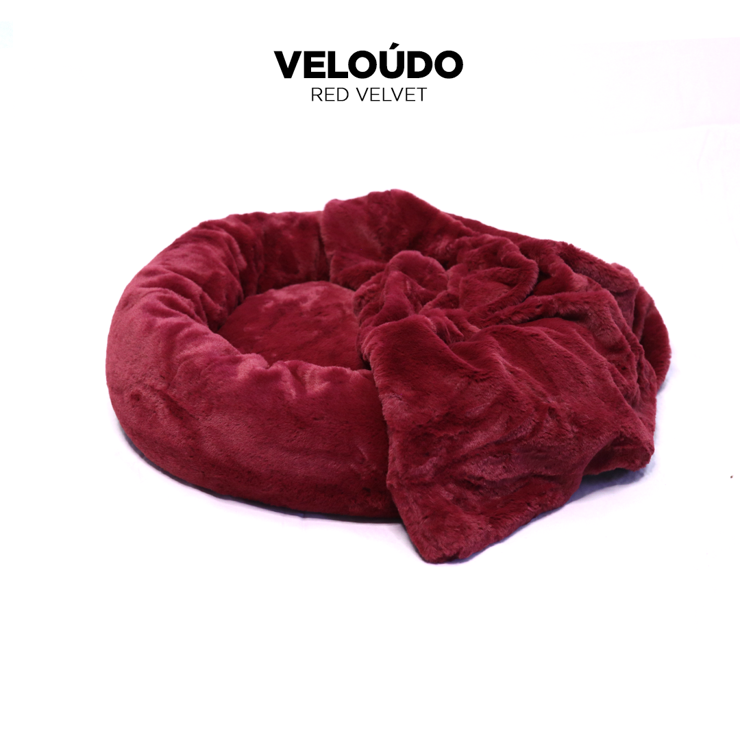 Red Velvet Short-Fur Velvet-Veloúdo Small 50cm IREMIA™ Dog Bed 4.0 with matching blanket variation product image From Pets Planet - South Africa’s No.1 ePet Store for premium pet products, online pet shopping, best pet store near me, for dog beds, dog bed, plush dog bed, washable dog bed, fluffy dog bed, calming dog bed, relaxing dog bed, takealot dog bed, dog bed takealot, anxiety dog bed, donut dog bed, iremia dog bed, pet bed from a pet store Olivedale, pet store Bryanston, Pet Store Johannesburg