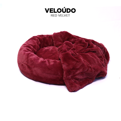 Red Velvet Short-Fur Velvet-Veloúdo Large 90cm IREMIA™ Dog Bed 4.0 with matching blanket variation product image From Pets Planet - South Africa’s No.1 ePet Store for premium pet products, online pet shopping, best pet store near me, for dog beds, dog bed, plush dog bed, washable dog bed, fluffy dog bed, calming dog bed, relaxing dog bed, takealot dog bed, dog bed takealot, anxiety dog bed, donut dog bed, iremia dog bed, pet bed from a pet store Olivedale, pet store Bryanston, Pet Store Johannesburg