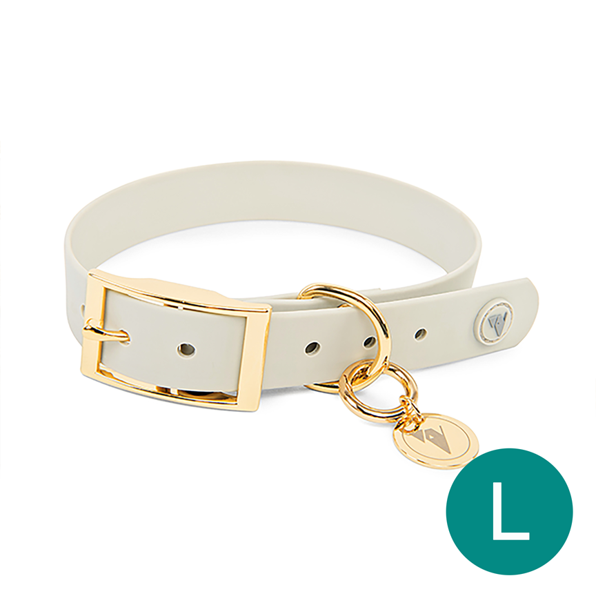 Main Product Image - Large Luxury Grey & Gold Valgray Dog Collar From Pets Planet | SA's No.1 ePet Store for Premium Pet products, dog collars, dog leashes & pet beds
