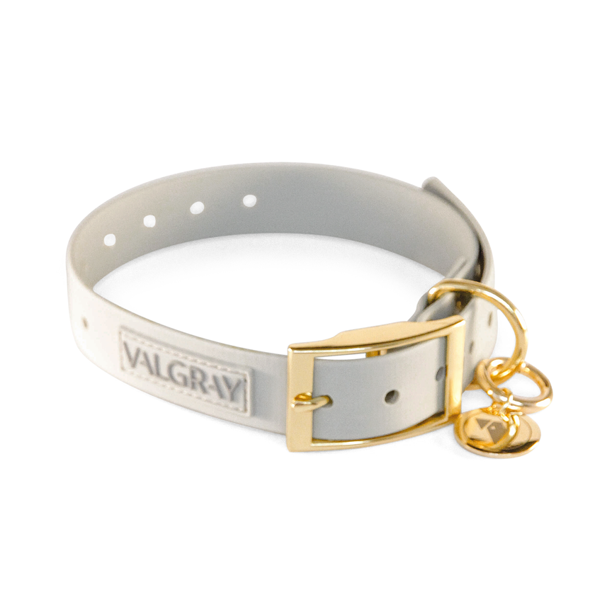 Other side of Main Product Image - Large Luxury Grey & Gold Valgray Dog Collar From Pets Planet | SA's No.1 ePet Store for Premium Pet products, dog collars, dog leashes & pet beds