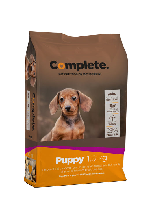 Puppy 1.5kg Complete Pet Food For Small to Medium breed puppies from Pets Planet - South Africa’s Best Online Pet Store for premium pet products, best pet store near me, Dog food, puppy food, dog food for puppies, pet food, dog wet food, dog bed, dog beds, washable dog bed, takealot dog bed, Complete Pet Nutrition, Complete pet nutrition dog food, hills dog food, optimizor dog food, royal canin dog food, jock dog food, bobtail dog food, canine cuisine, acana dog food, best dog food